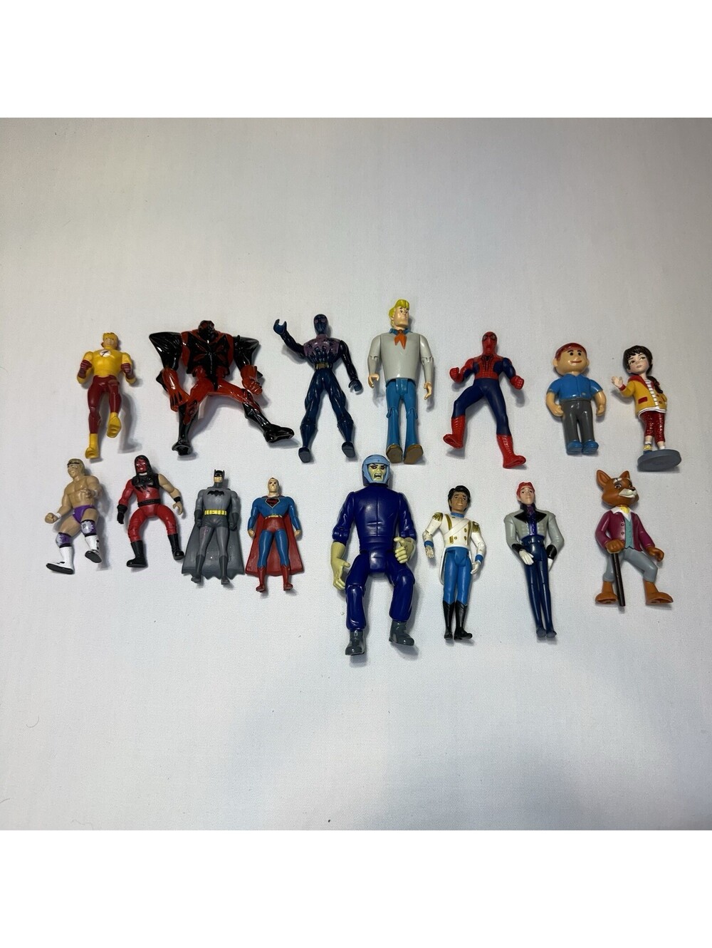 Huge Mixed Action Figure Lot - DC Marvel WWE Disney Scooby-Doo - 15pc Toy Bundle